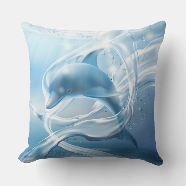 Blue Dolphin throw pillows (Front)