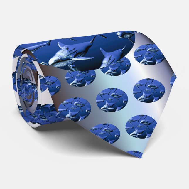 Blue Dolphin Tie (Rolled)