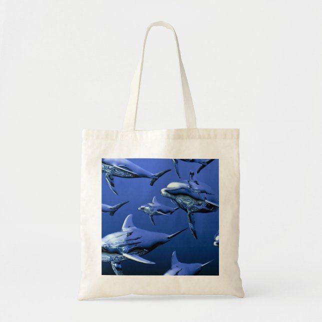 Blue Dolphin Tote Bag (Front)