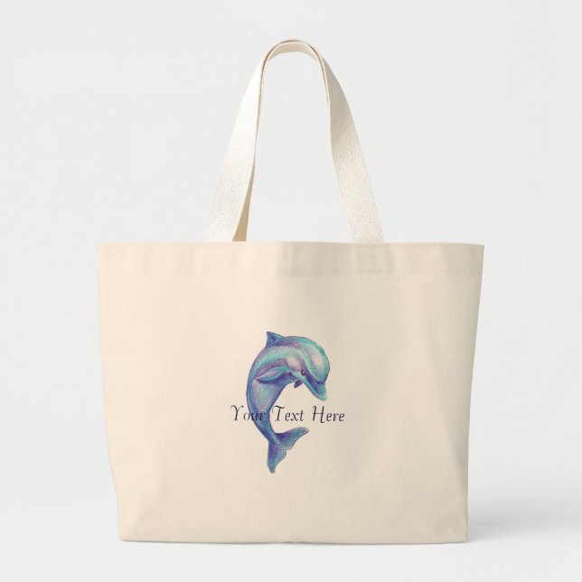 Blue Dolphin Tote Bag (Front)