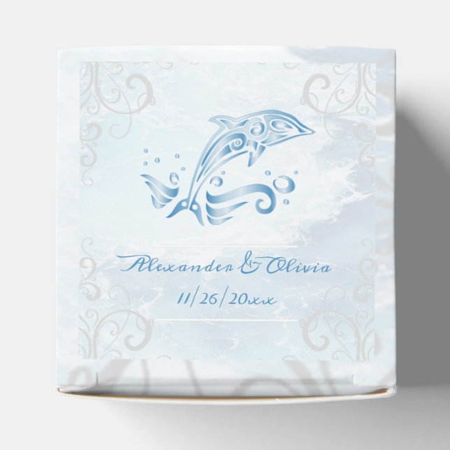 Blue Dolphin Wedding Favour Box (Top)
