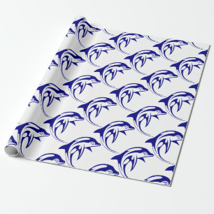 Blue Dolphin Wrapping Paper