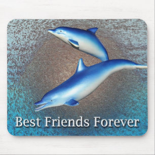Blue Dolphins Best Friends Forever Mouse Mat