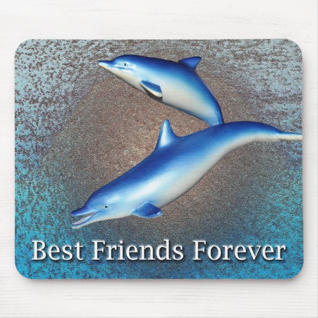Blue Dolphins Best Friends Forever Mouse Mat (Front)