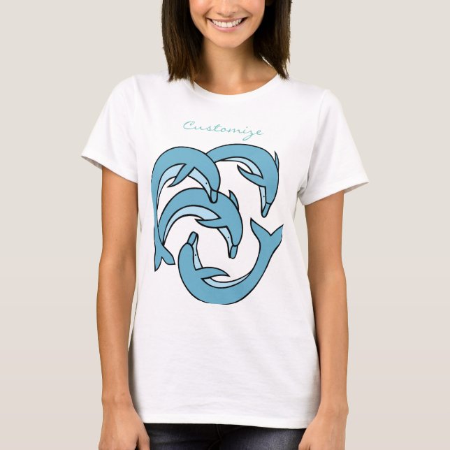 Blue Dolphins circling Thunder_Cove T-Shirt (Front)
