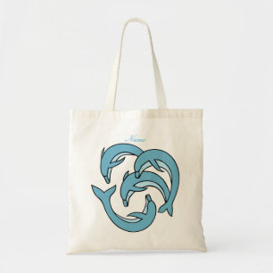 Blue Dolphins circling Thunder_Cove Tote Bag