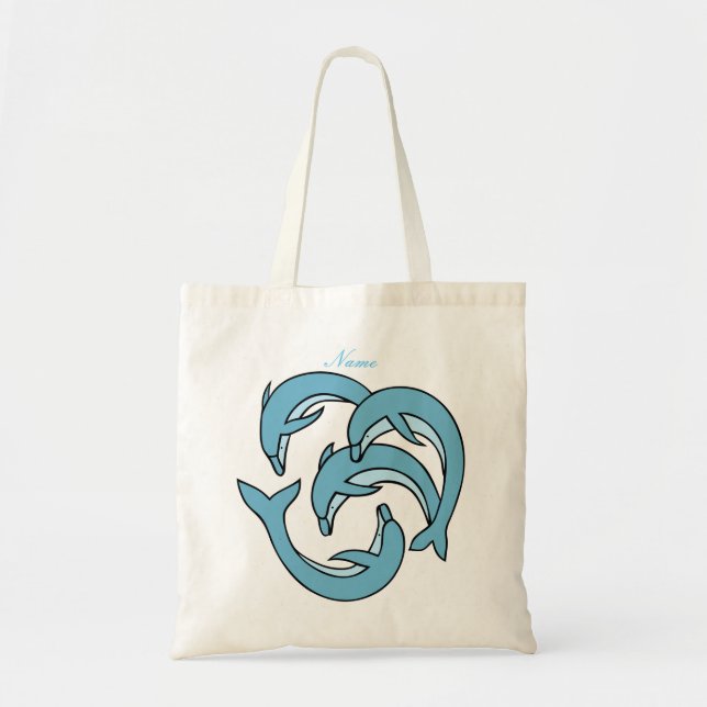 Blue Dolphins circling Thunder_Cove Tote Bag (Front)