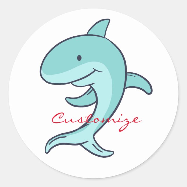 Blue Dolphins Leaping Thunder_Cove Classic Round Sticker (Front)