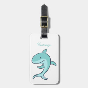 Blue Dolphins Leaping Thunder_Cove Luggage Tag