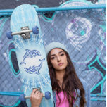 Blue Dolphins Mandala Maritime Skateboard<br><div class="desc">blue white mandala aqua dolphins sea life animal tribal ocean beach magical fantasy elegant maritime nautical</div>