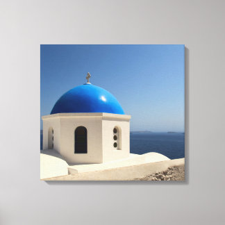 Blue dome on Santorini Canvas Print