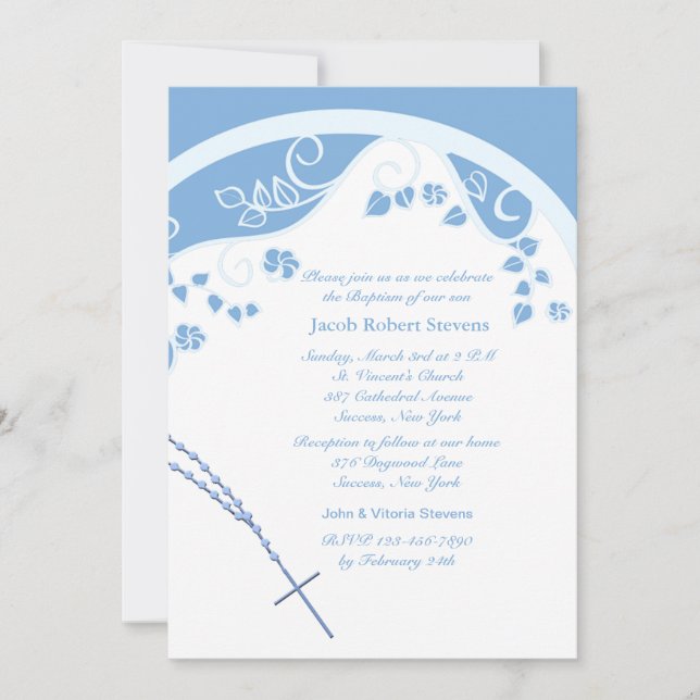 Blue Dome Religious Invitation (Front)