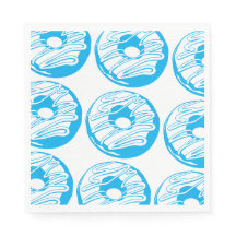 Blue donas paper napkin