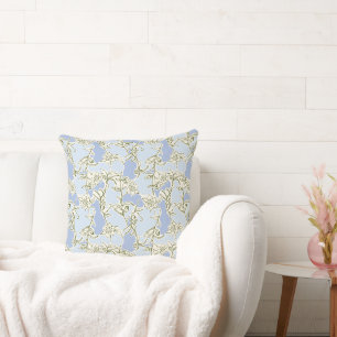 Blue Doodle Floral Cushion