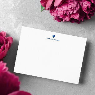 Blue Doodle Heart Formal Classic Family Card