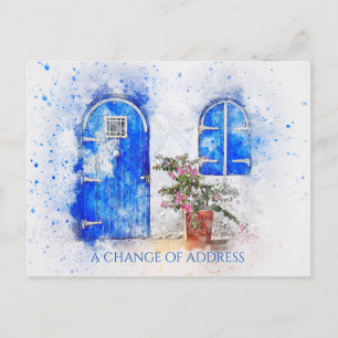 Blue Door Change of Address Post Card