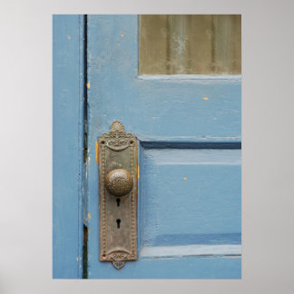 Blue Door Knob Poster