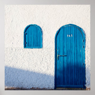 "BLUE DOOR, MOROCCO", TRAVEL PHOTOGRAPHY POSTER