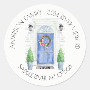 Blue Door   New Home Address Label Sticker