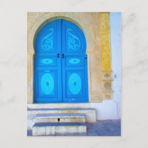 Blue door postcard