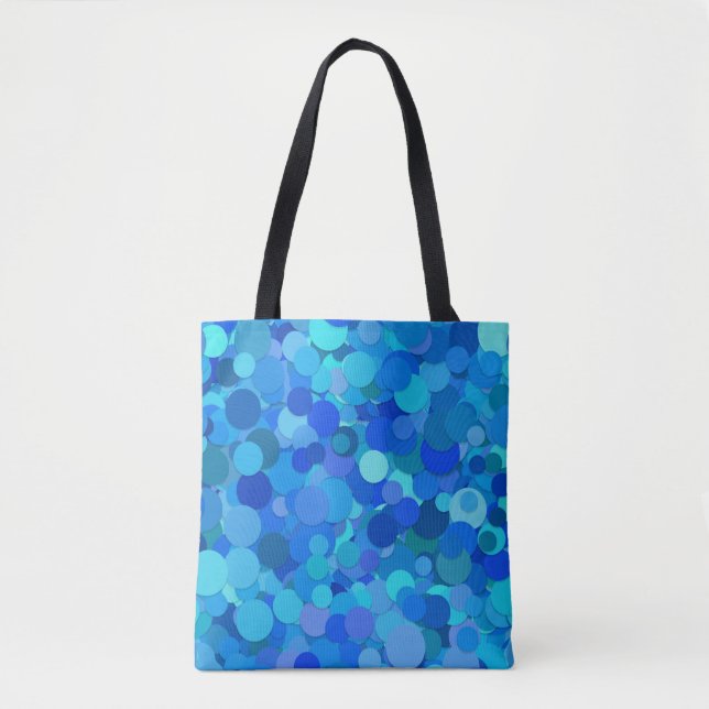 blue dot confetti tote bag (Front)