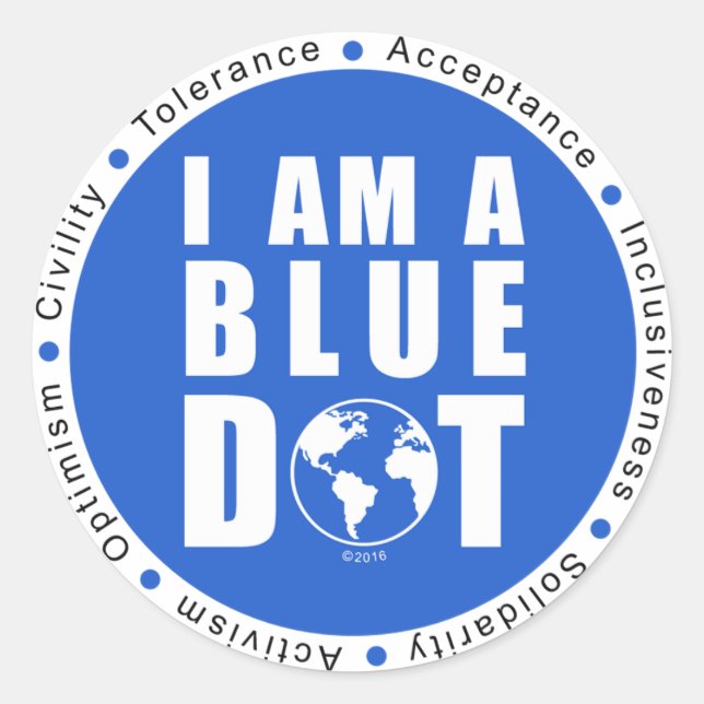 Blue Dot Global Classic Round Sticker (Front)