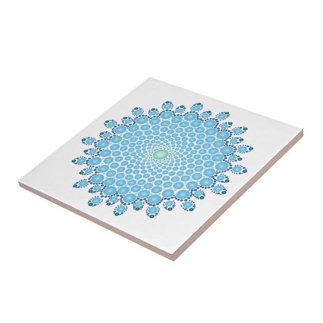 Blue Dot Mandala Tile (Side)