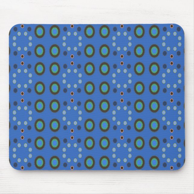 Blue Dot Pattern Mouse Mat (Front)