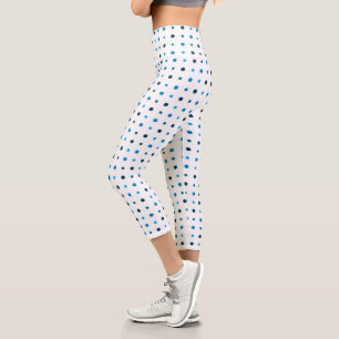 Blue dots capri leggings