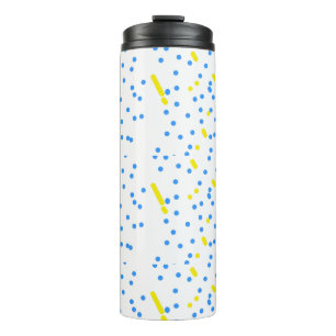 Blue Dots Comets Yellow Meteorites Water Bottle