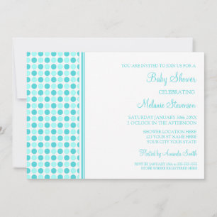 Blue Dots Custom Baby Shower Invitations