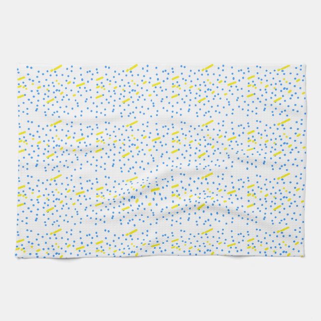 Blue Dots Meteor Shower  Tea Towel (Horizontal)