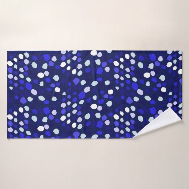 Blue Dots Multi Coloured Fun Geometric Design Bath Towel Set (Bath Towel)