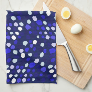 Blue Dots Multi Coloured Fun Geometric Design Tea Towel