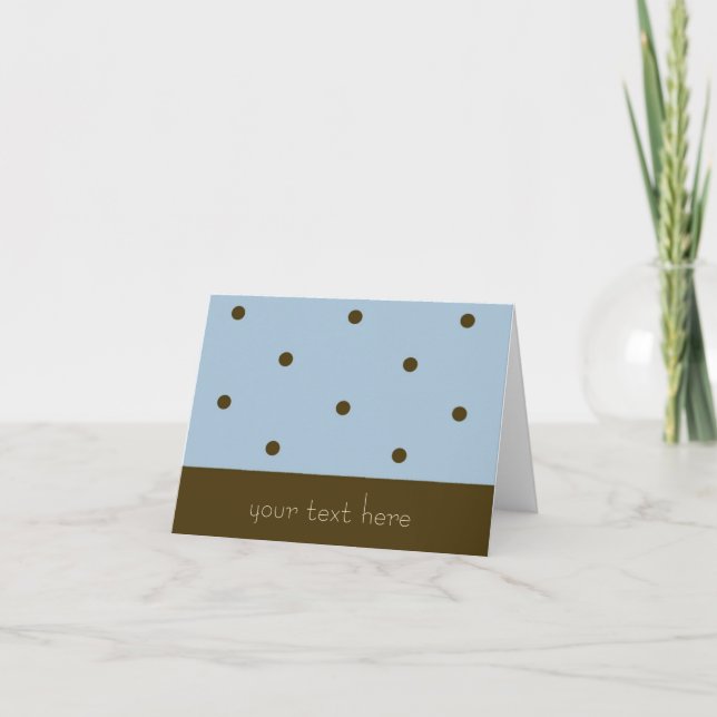 Blue Dots Note Card (Customisable) (Front)