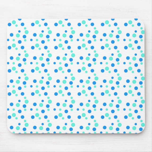 blue dots, white mouse mat (Front)