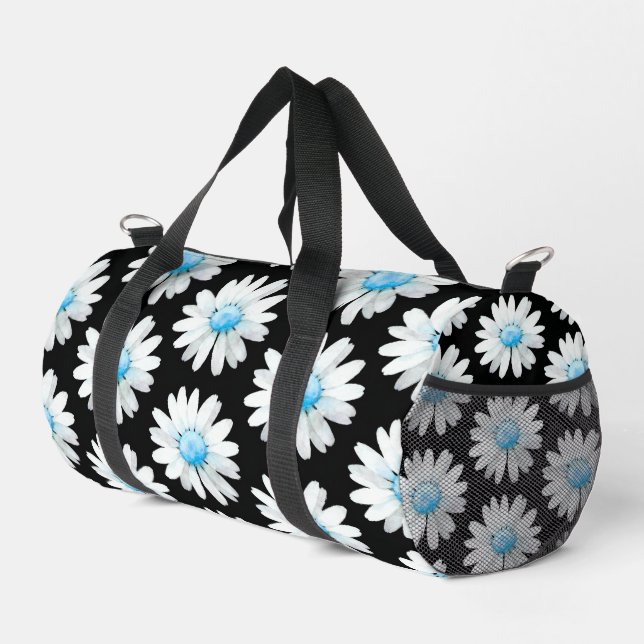 Blue Dotted Daisy's Duffle Bag (Right Corner)