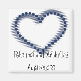 Blue Dotted Heart Rheumatoid Arthritis Awareness Magnet