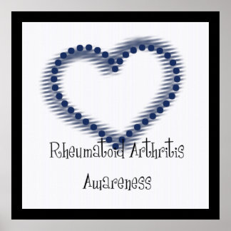 Blue Dotted Heart - Rheumatoid Arthritis Awareness Poster