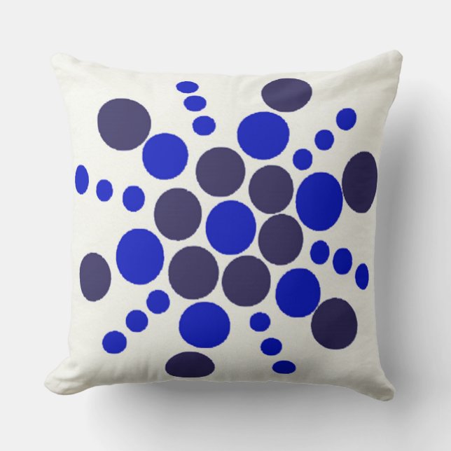Blue dotted stamped star cushion (Front)