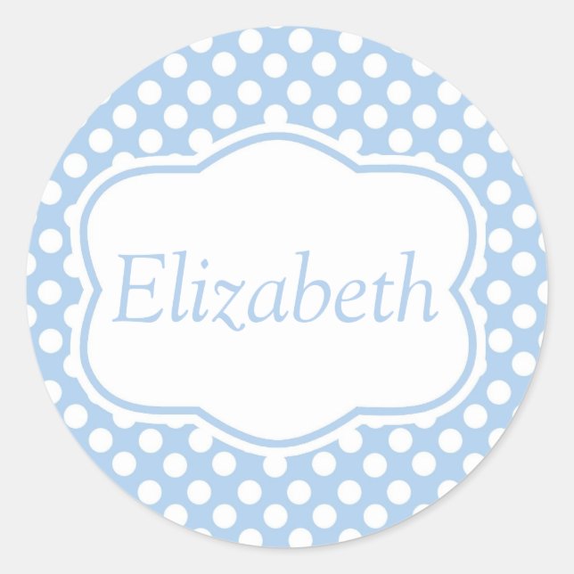Blue Dotty Polka Dots Stickers (Front)