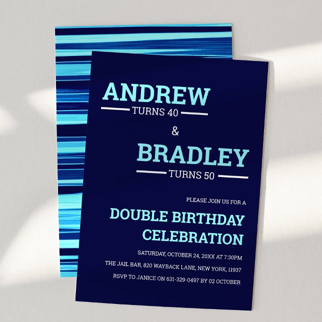 Blue Double Birthday Celebration Invitation (Creator Uploaded)