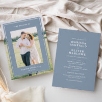 Blue Double-Sided Framed Photo Wedding Website