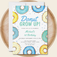Blue Doughnut 1st Birthday Boy Doughnut Grow Up