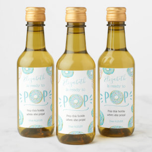 Blue Doughnut Baby Pop it When She Pops Wine Label
