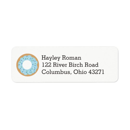 Blue Doughnut Baby Sprinkle Address Return Address Label