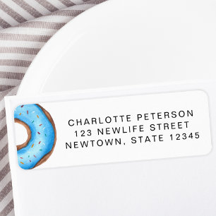Blue Doughnut Baby Sprinkle Return Address 