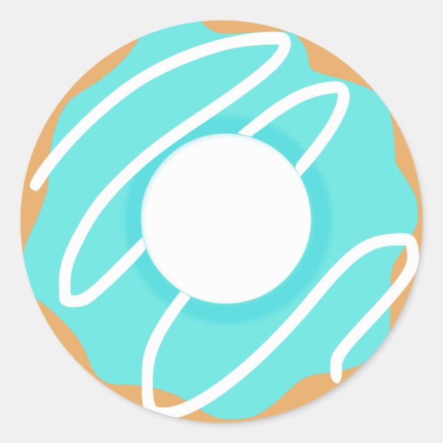 Blue Doughnut Classic Round Sticker (Front)