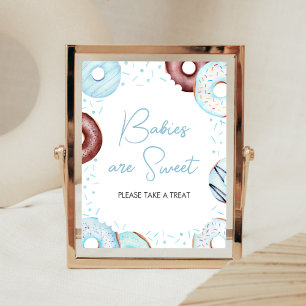 Blue Doughnuts and Diapers Babies are Sweet Poster