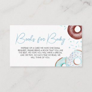 Blue Doughnuts and Diapers Baby Shower Books for B Enclosure Card